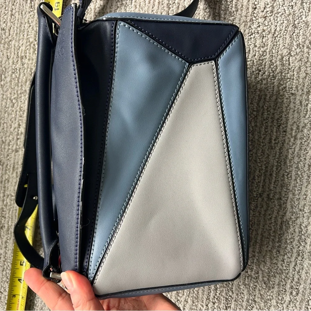 Blue Puzzle Bag Fashion Geometric Crossbody in Light Blue, Navy - Picture 14 of 15